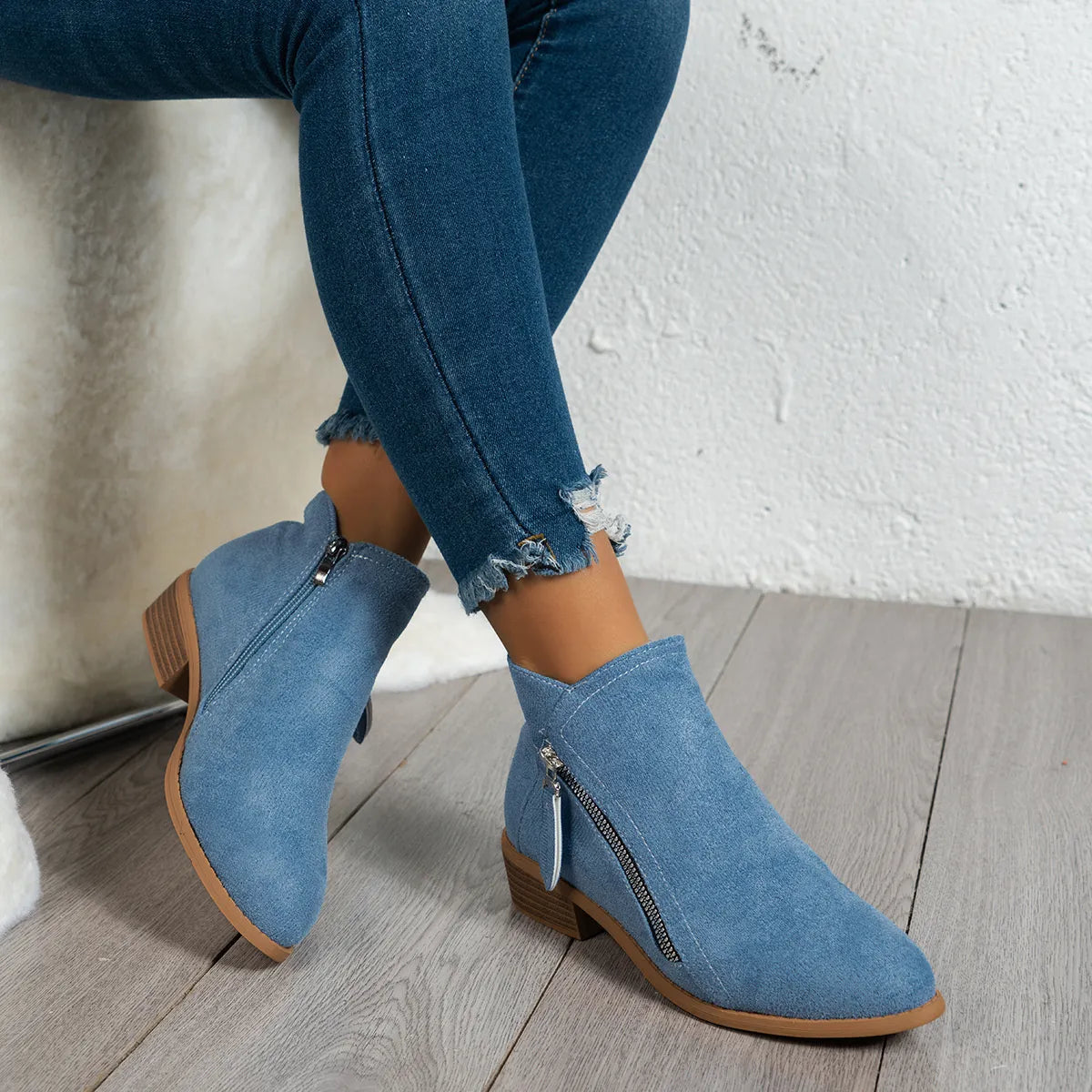 Bellamy Bellini — Side Zip Ankle Boots with Block Heel, alternate view 6