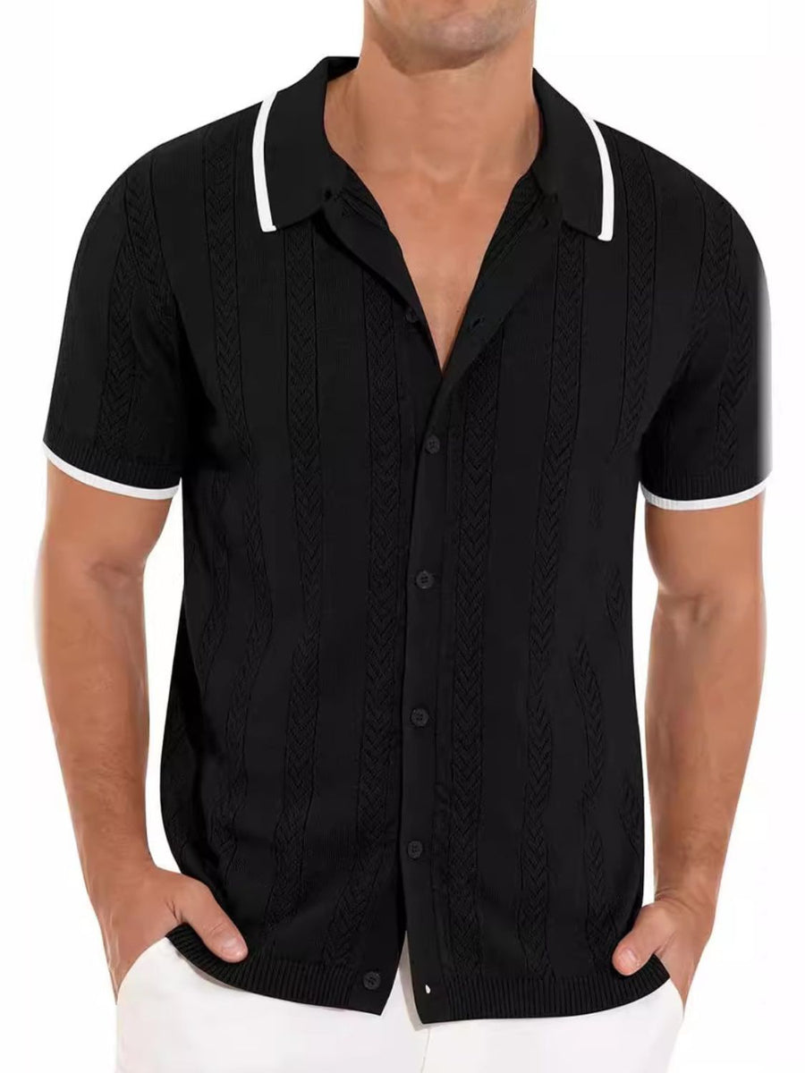 Men's Full Size Button Down Short Sleeve Shirt Plus Size - Opulent Empire