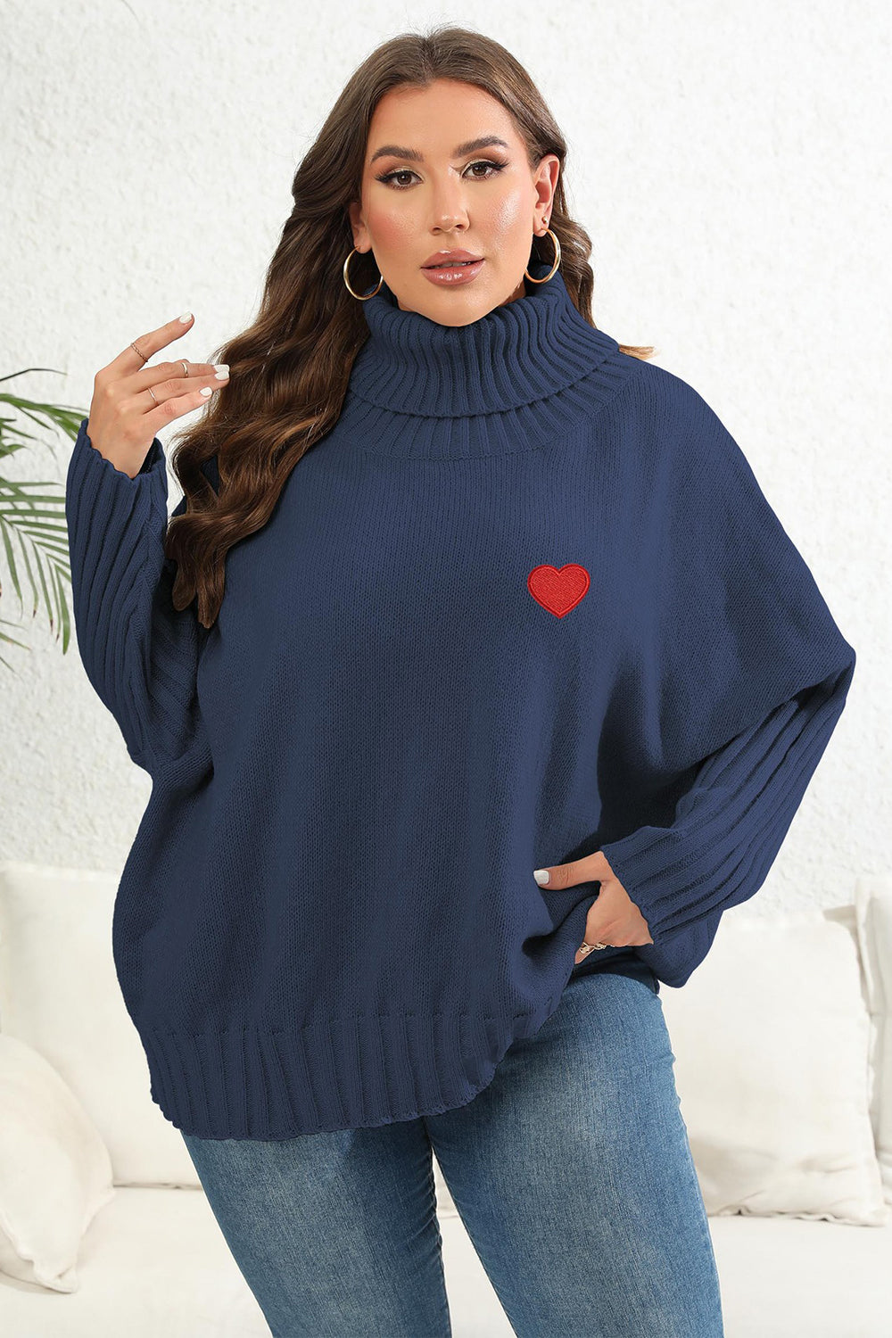 Winter Moreau — Plus Size Turtle Neck Long Sleeve Sweater, alternate view 16