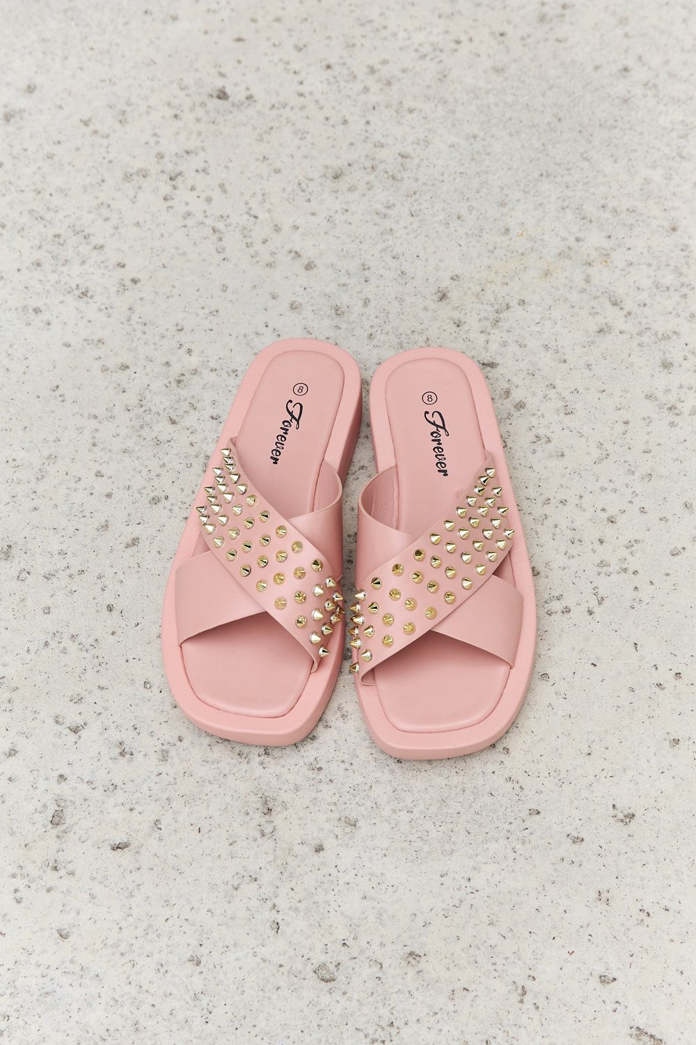 Indigo Beaumont — Forever Link Studded Cross Strap Sandals in Blush Blush Fashion Footwear, alternate view 6
