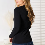 Basic Bae Asymmetrical Neck Long Sleeve Top - Opulent EmpireBasic Bae Asymmetrical Neck Long Sleeve TopOpulent Empire