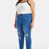 BAYEAS Full Size Distressed High Waist Mom Jeans - Opulent EmpireBAYEAS Full Size Distressed High Waist Mom JeansOpulent Empire