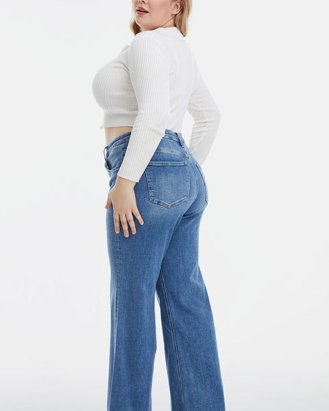 BAYEAS Full Size High Waist Button-Fly Raw Hem Wide Leg Jeans - Opulent EmpireBAYEAS Full Size High Waist Button-Fly Raw Hem Wide Leg JeansOpulent Empire