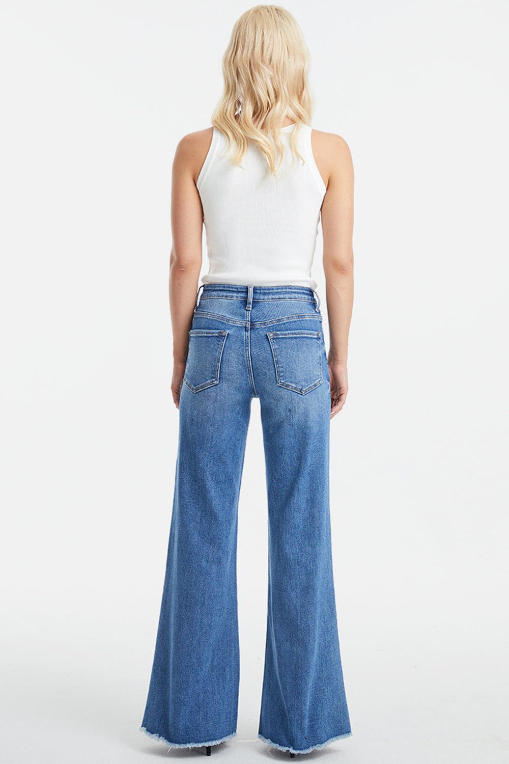 BAYEAS Full Size High Waist Button-Fly Raw Hem Wide Leg Jeans - Opulent EmpireBAYEAS Full Size High Waist Button-Fly Raw Hem Wide Leg JeansOpulent Empire