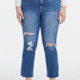 BAYEAS Full Size High Waist Distressed Cat's Whiskers Straight Jeans - Opulent EmpireBAYEAS Full Size High Waist Distressed Cat's Whiskers Straight JeansOpulent Empire