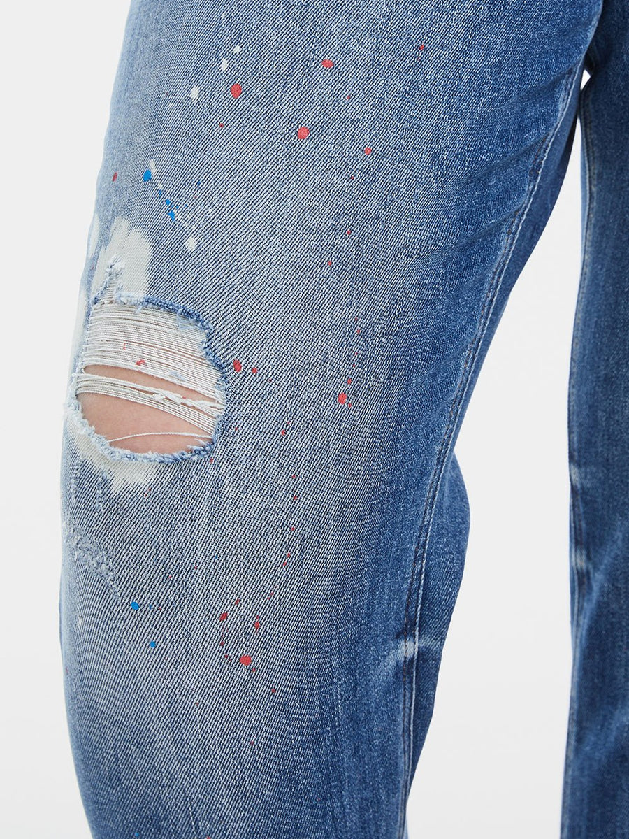 BAYEAS Full Size High Waist Distressed Paint Splatter Pattern Jeans - Opulent EmpireBAYEAS Full Size High Waist Distressed Paint Splatter Pattern JeansOpulent Empire