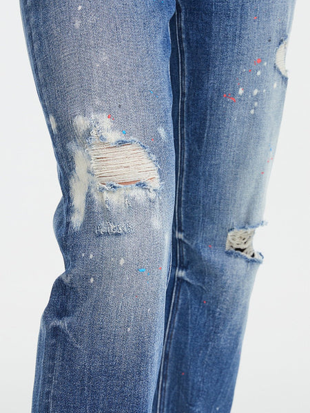 BAYEAS Full Size High Waist Distressed Paint Splatter Pattern Jeans - Opulent EmpireBAYEAS Full Size High Waist Distressed Paint Splatter Pattern JeansOpulent Empire