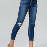 BAYEAS Full Size High Waist Distressed Washed Cropped Mom Jeans - Opulent EmpireBAYEAS Full Size High Waist Distressed Washed Cropped Mom JeansOpulent Empire