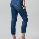 BAYEAS Full Size High Waist Distressed Washed Cropped Mom Jeans - Opulent EmpireBAYEAS Full Size High Waist Distressed Washed Cropped Mom JeansOpulent Empire