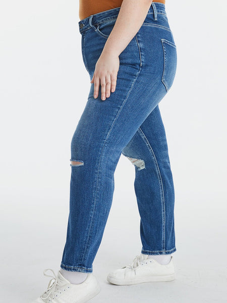 BAYEAS Full Size High Waist Distressed Washed Cropped Mom Jeans - Opulent EmpireBAYEAS Full Size High Waist Distressed Washed Cropped Mom JeansOpulent Empire