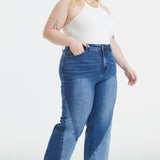 BAYEAS Full Size High Waist Two-Tones Patched Wide Leg Jeans - Opulent EmpireBAYEAS Full Size High Waist Two-Tones Patched Wide Leg JeansOpulent Empire