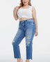 BAYEAS Full Size Mid Waist Distressed Ripped Straight Jeans - Opulent EmpireBAYEAS Full Size Mid Waist Distressed Ripped Straight JeansOpulent Empire