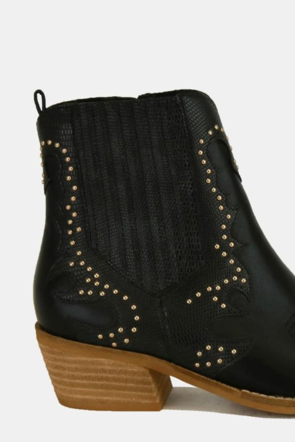 Sol Laurent — Beast Fashion Studded Detail Point Toe Boots Black Fashion Footwear, alternate view 3