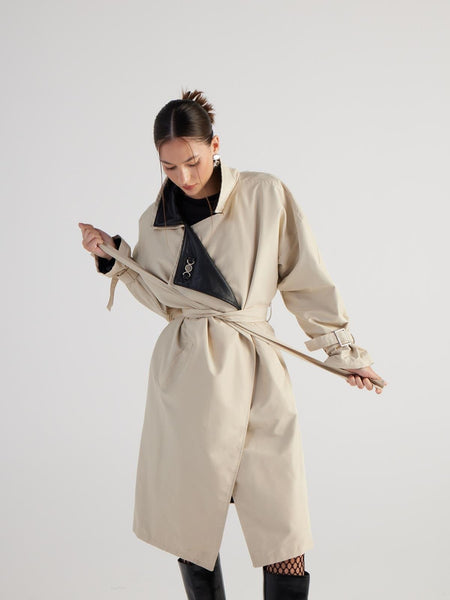 Cloak Beige Maxi Trench Coat