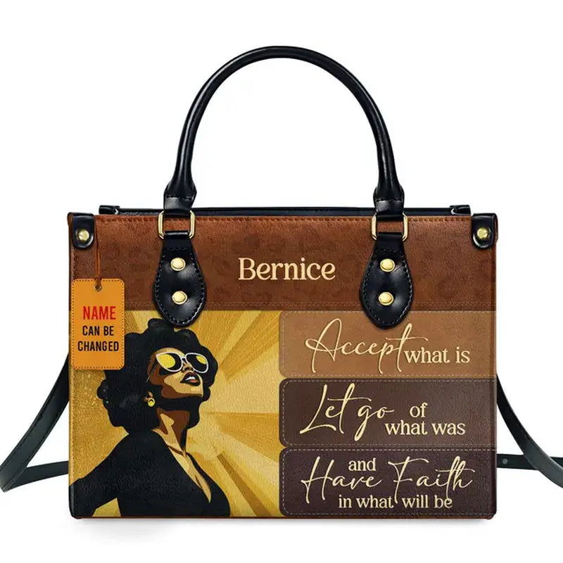 Jocelyn Montclair — Luxury African Girl Print Leather Top-Handle Tote Handbag, alternate view 14