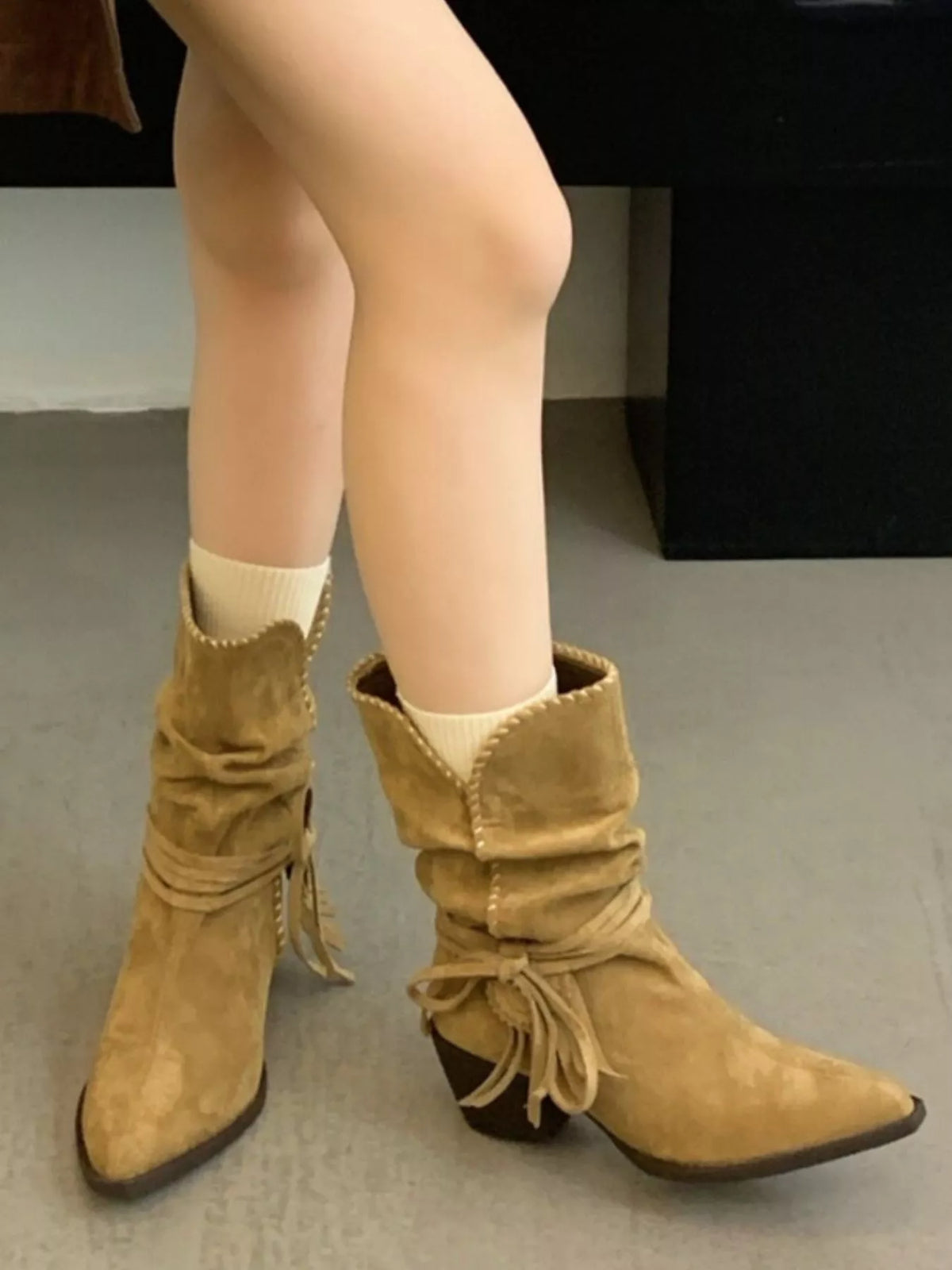 Indigo Bellini — Point Toe Block Heels Boots Fashion Footwear, alternate view 3