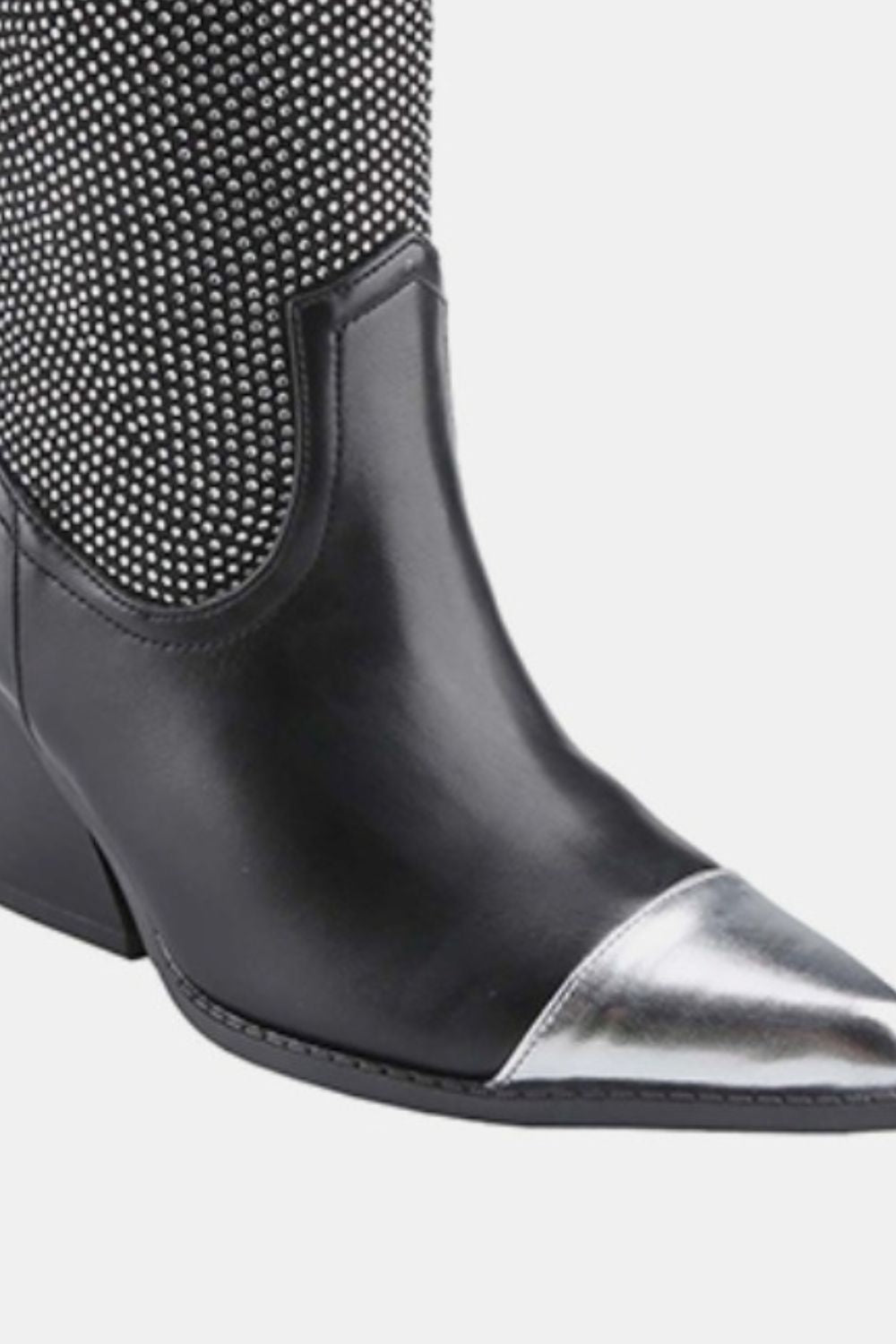 Gray Laurent — Weeboo Chunky Heel Rhinestone Western Cowboy Boots, alternate view 3