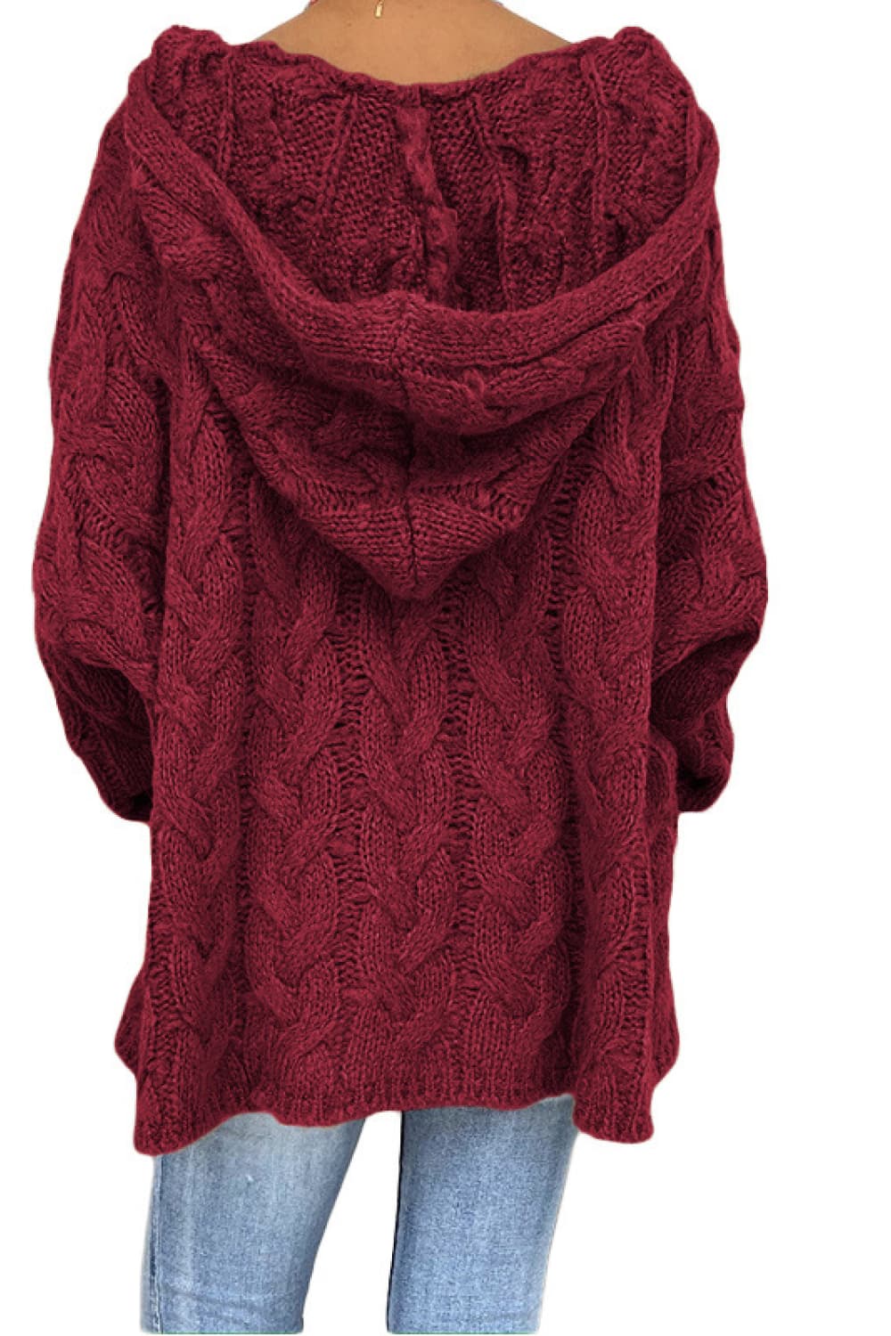 Winter Rivière — Cable-Knit Hooded Sweater, alternate view 12