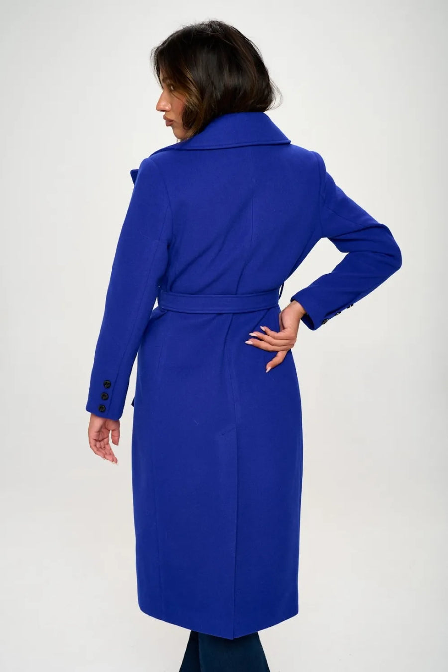 Onyx Saint-Clair — Coalition LA Double-Breasted Longline Coat with Belt, alternate view 2