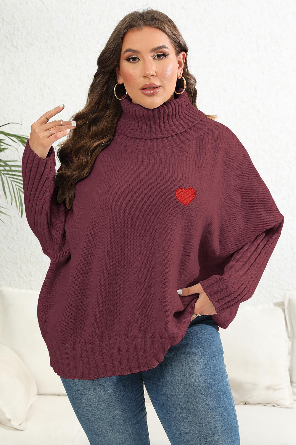 Winter Moreau — Plus Size Turtle Neck Long Sleeve Sweater, alternate view 7