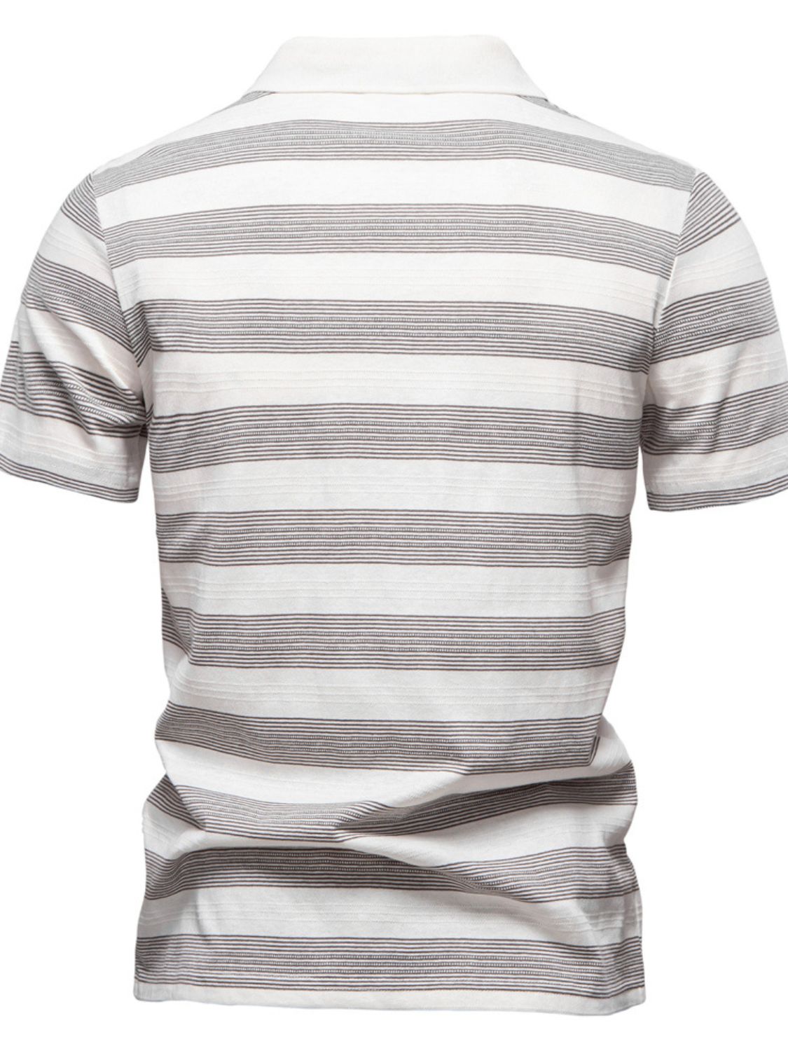 Maximilian — Men's Contrast Striped Short Sleeve Polo Men's Tailored Shorts, alternate view 2