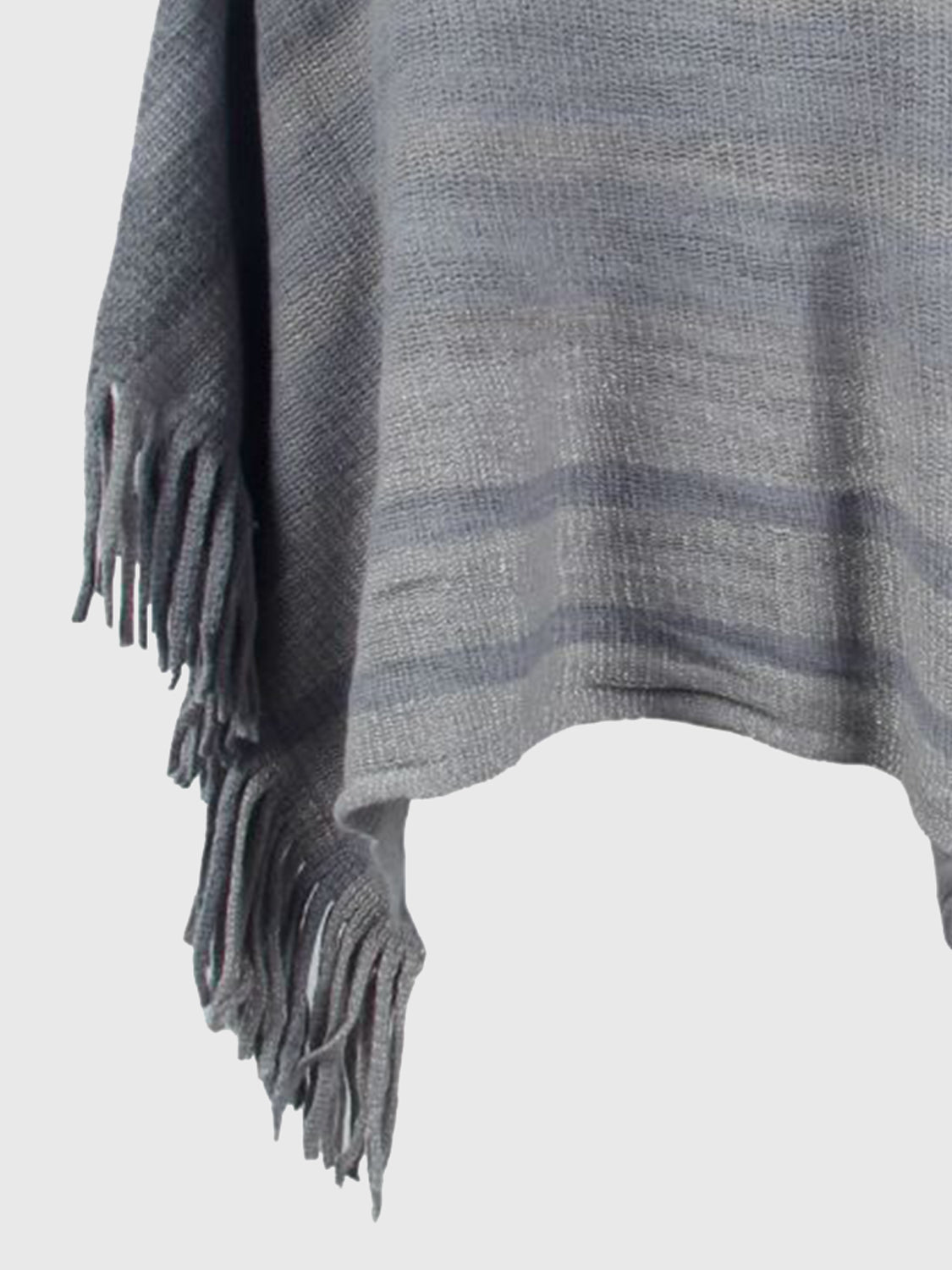 Emery Versailles — Striped Boat Neck Poncho with Fringes, alternate view 9