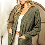 BiBi Checkered Long Sleeve Open Front Cardigan - Opulent EmpireBiBi Checkered Long Sleeve Open Front CardiganOpulent Empire