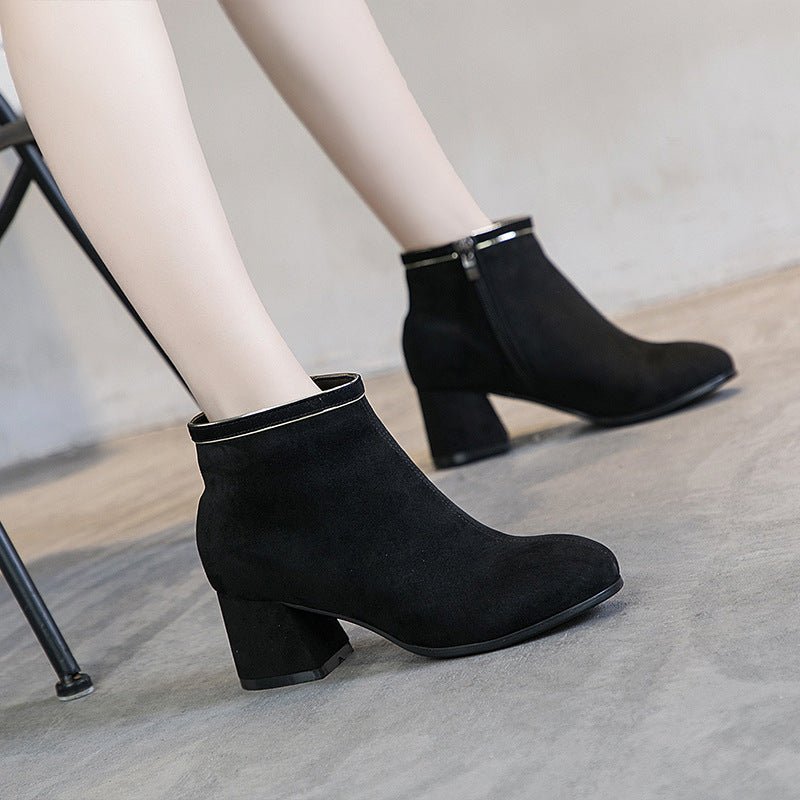 Black Martin Boots Shoes Women Thick Heels - Opulent EmpireBlack Martin Boots Shoes Women Thick HeelsOpulent Empire0