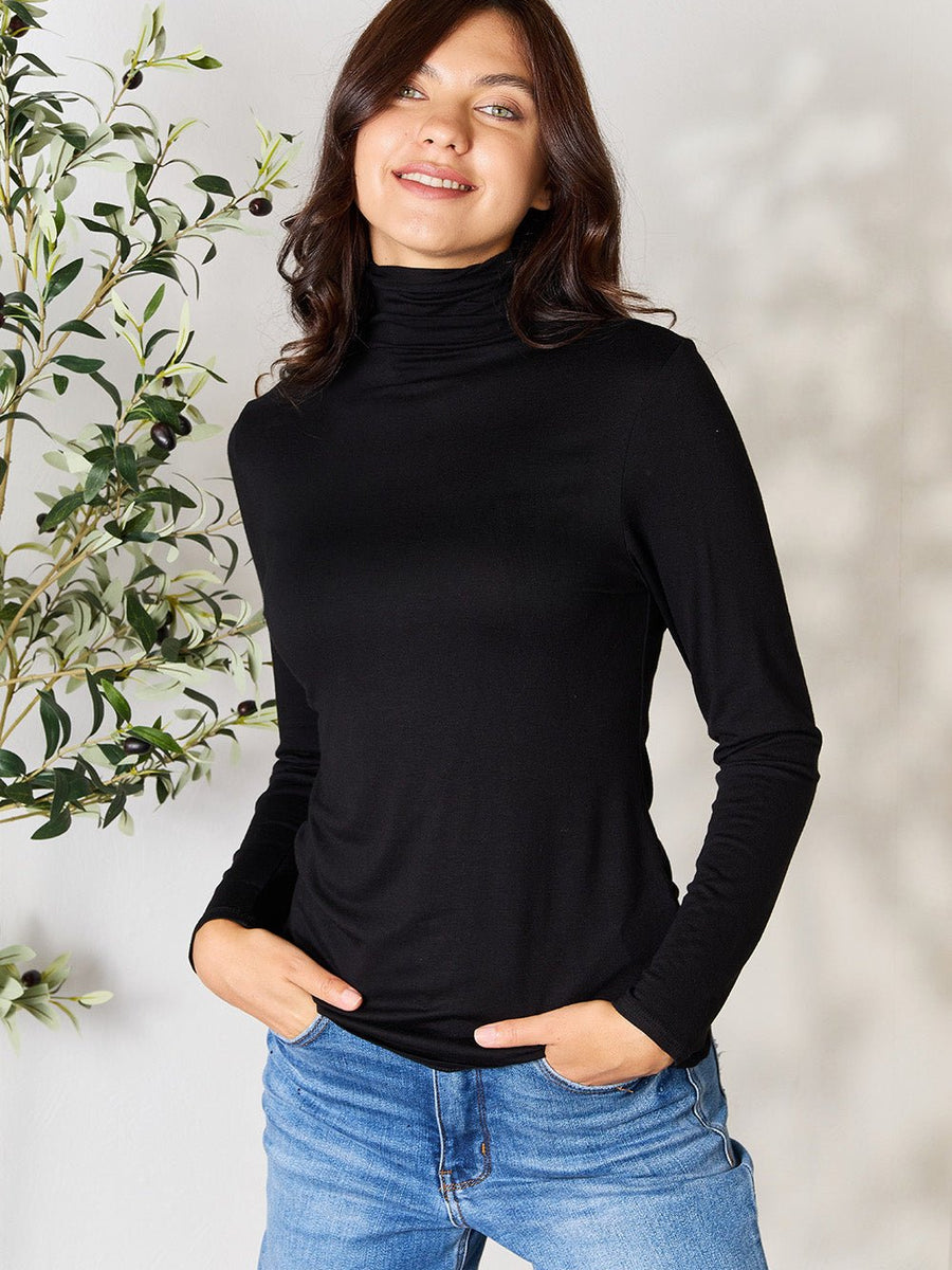 BOMBOM Turtleneck Long Sleeve Blouse - Opulent EmpireBOMBOM Turtleneck Long Sleeve BlouseOpulent Empire