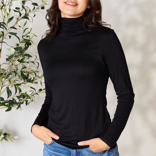 BOMBOM Turtleneck Long Sleeve Blouse - Opulent EmpireBOMBOM Turtleneck Long Sleeve BlouseOpulent Empire