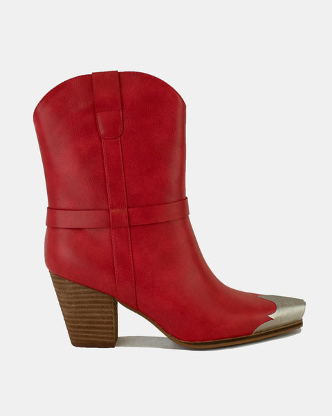 Beast Fashion Faux Leather Metal Toe Ankle Boots - Opulent Empire