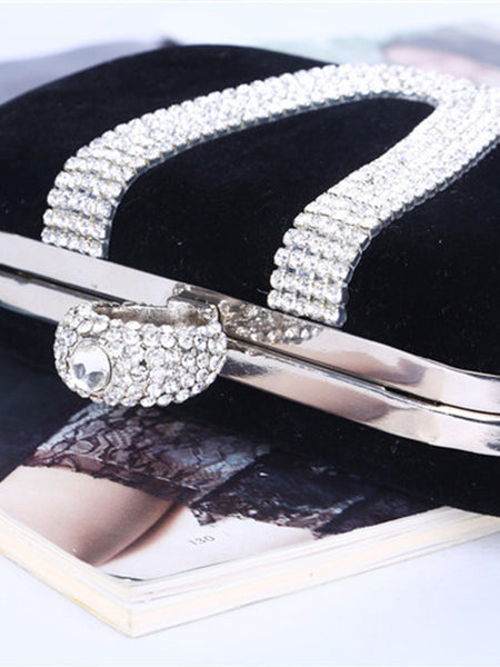 Verona Diamond Velvet Clutch