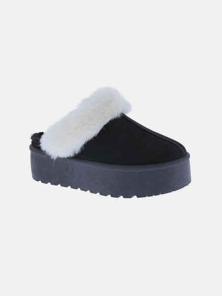 Weeboo Thick Bottom Fur Trim Snow Slippers - Opulent Empire