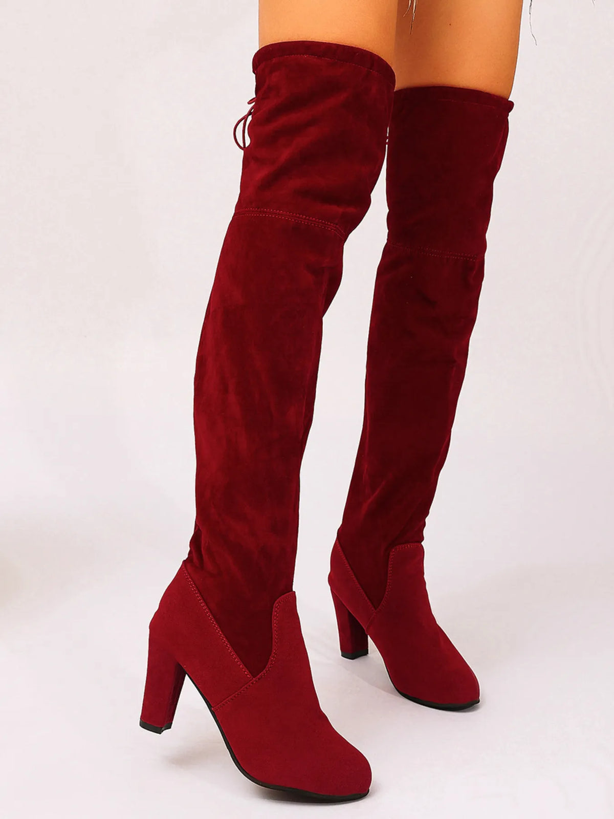 Dove Venturi — Suede Over-The-Knee High Heel Boots, alternate view 11