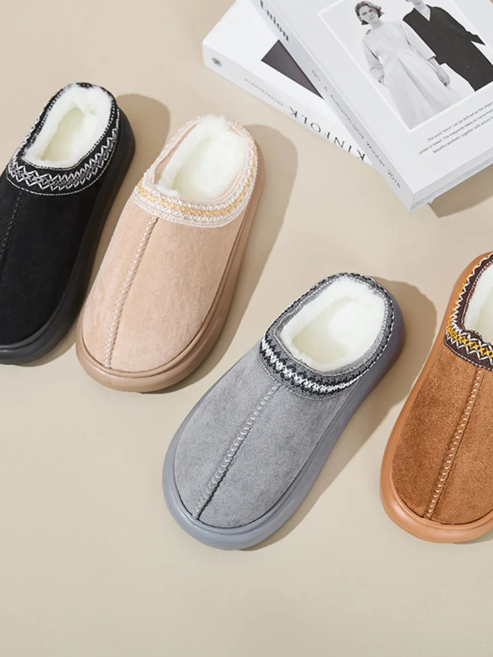 Emery Marino — Faux Fur Suede Platform Slippers Fashion Footwear, alternate view 3