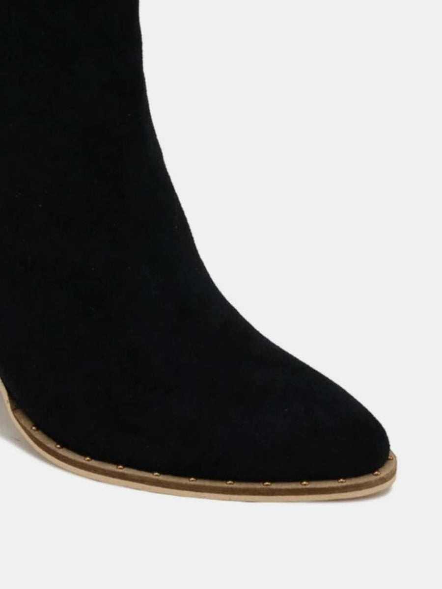 Beast Fashion Suede Point Toe Ankle Booties - Opulent Empire