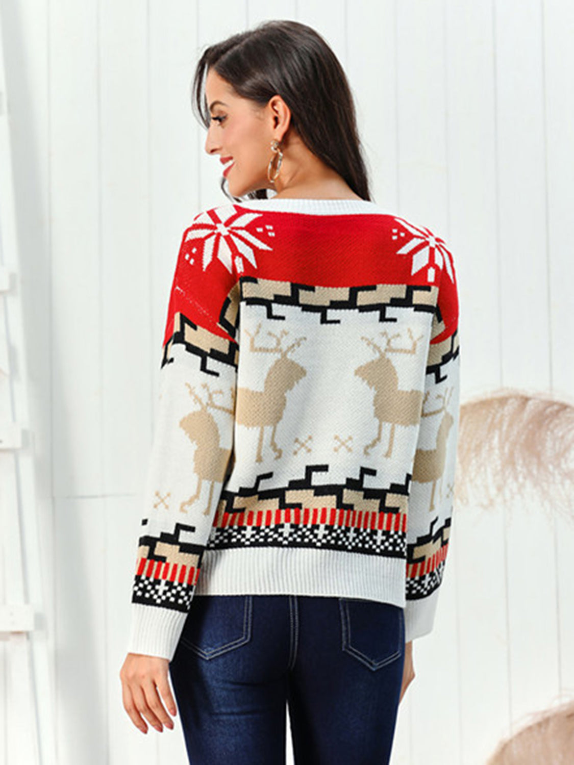 Lior Valmont — Reindeer Round Neck Sweater, alternate view 2