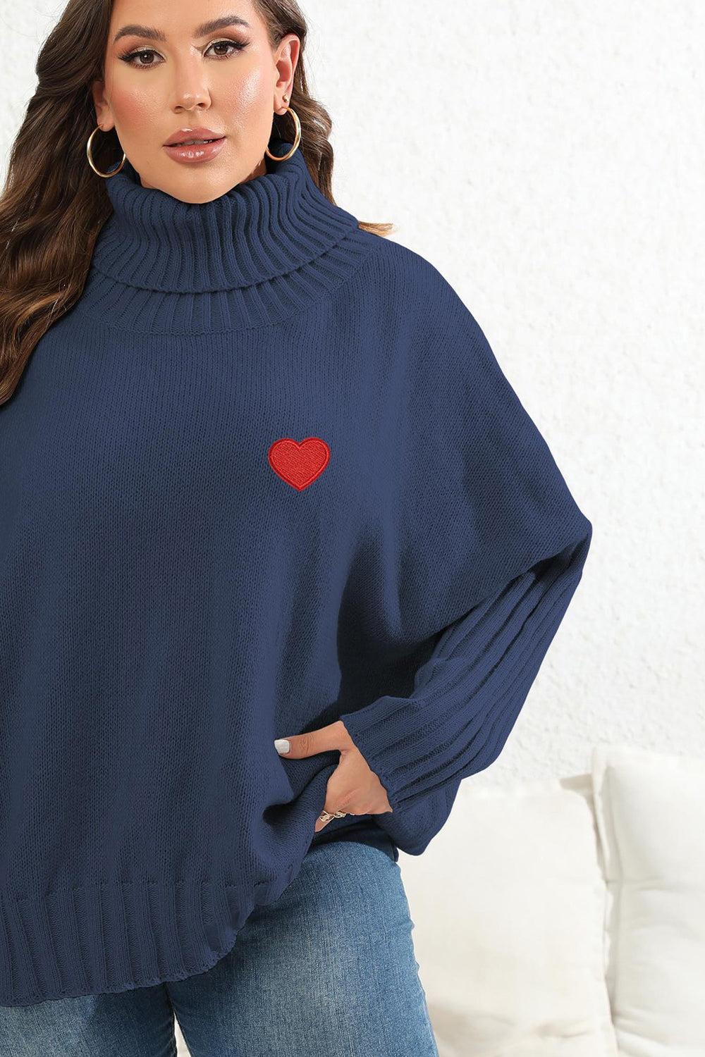 Winter Moreau — Plus Size Turtle Neck Long Sleeve Sweater, alternate view 18