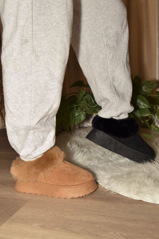WILD DIVA Faux-Fur Platform Slip On Booties - Opulent Empire