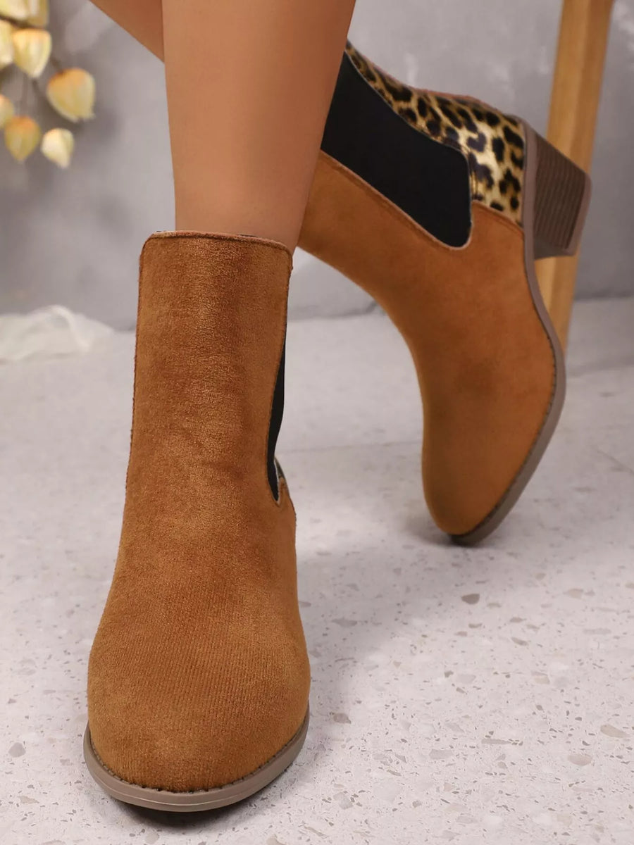 Darcy Bellini — Leopard Print Chelsea Ankle Boots with Block Heel, alternate view 2