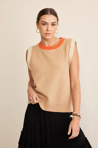 Arden Bellamy — In February Contrast Round Neck Sweater Vest