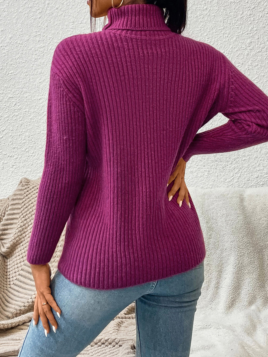 Ocean Valmont — Ribbed Turtle Neck Long Sleeve Sweater, alternate view 2