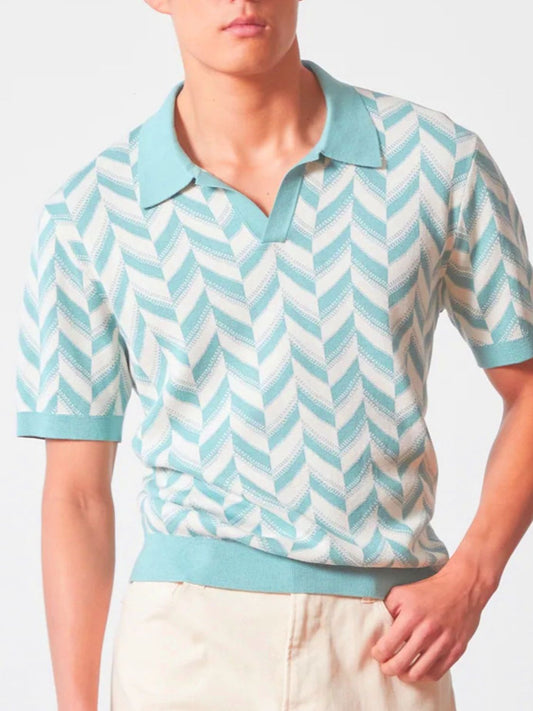 Men's Plus Size Contrast Short Sleeve Polo - Opulent Empire