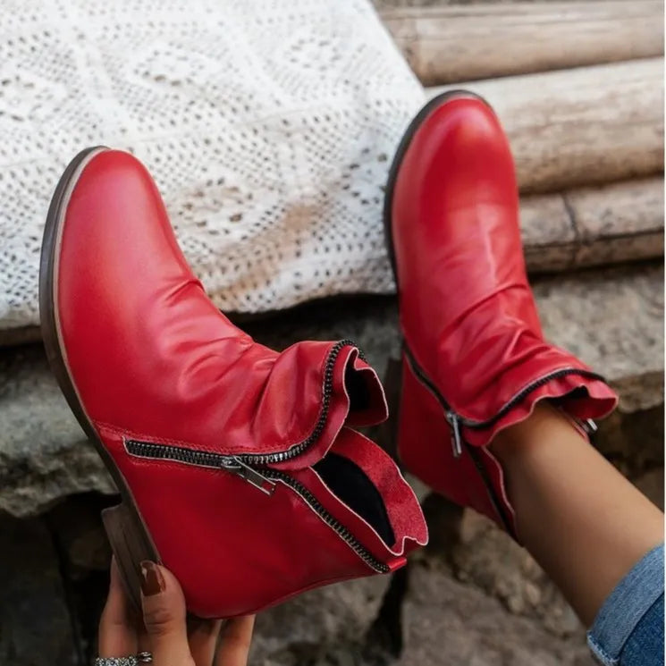 Ciel Fiorenza — Round Toe Block Heels Boots Fashion Footwear, alternate view 2