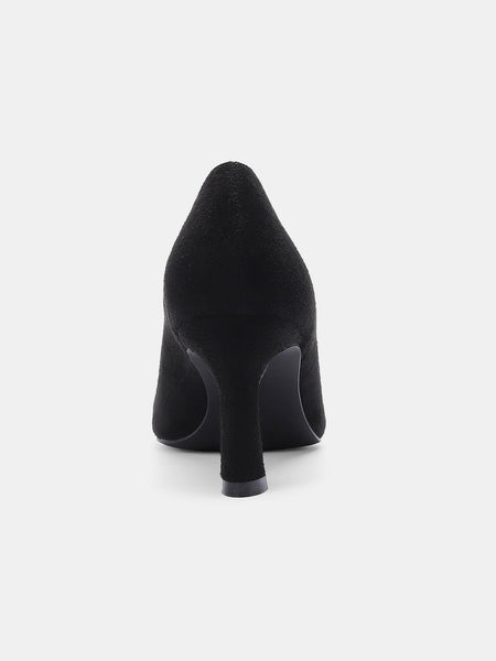 Beast Fashion Faux Suede Point Toe Pumps - Opulent Empire