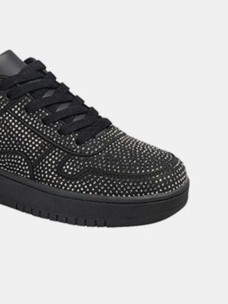 Forever Link Rhinestone Platform Flat Sneakers - Opulent Empire