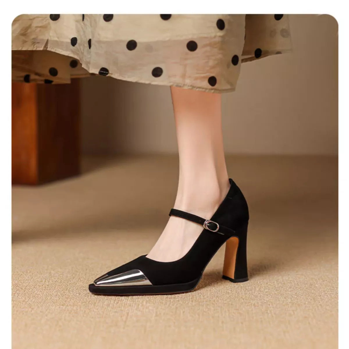 Fable Fiorenza — Point Toe Block Heels Pumps Fashion Footwear, alternate view 4