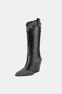 Onyx Beaumont — Weeboo Chunky Heel Rhinestone Decor Western Boots