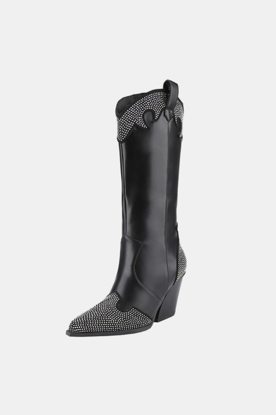 Onyx Beaumont — Weeboo Chunky Heel Rhinestone Decor Western Boots