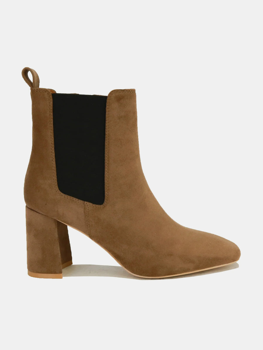Beast Fashion Faux Suede Block Heel Chelsea Boots with Elastic Side Panel - Opulent Empire